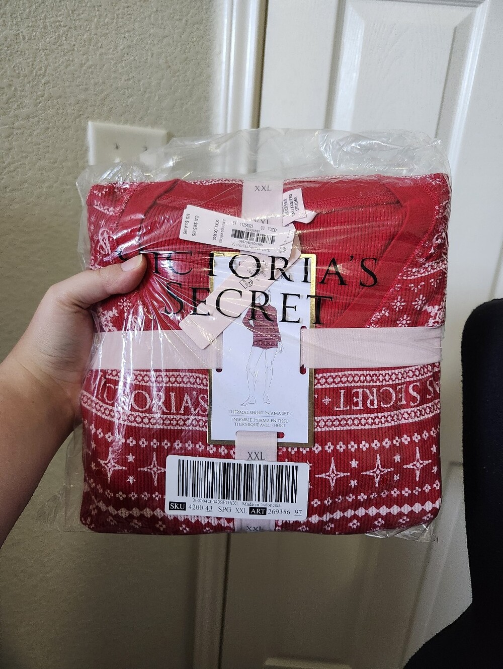 Victoria's Secret Red Fair Isle Pajama Set Xxl